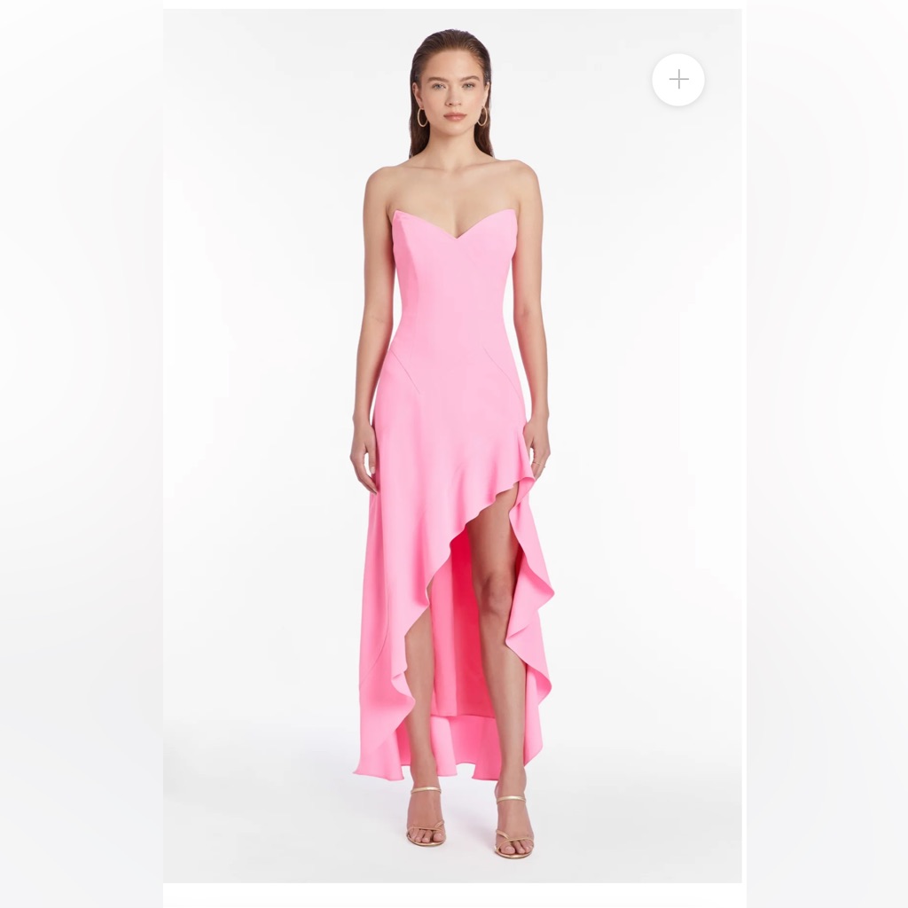 Amanda Uprichard Symone HighLow Strapless In Shocking Pink Amanda Uprichard Symone HighLow Strapless In Shocking Pink
